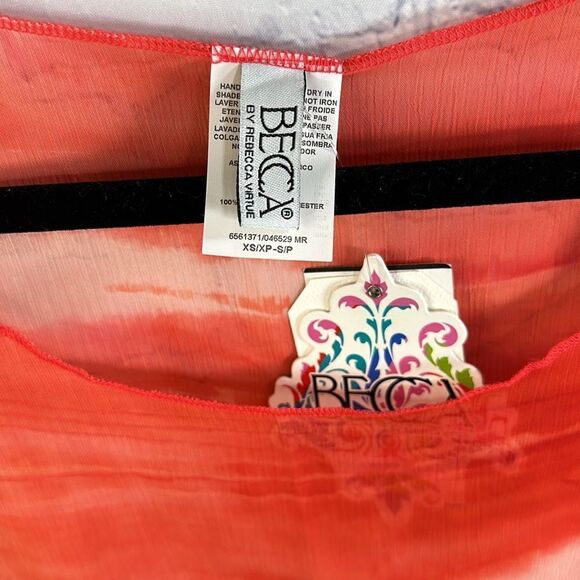 👙 Becca Reddish Orange Bathing Suit Cover-Up - Size XS/S 👙 - Picture 2 of 5